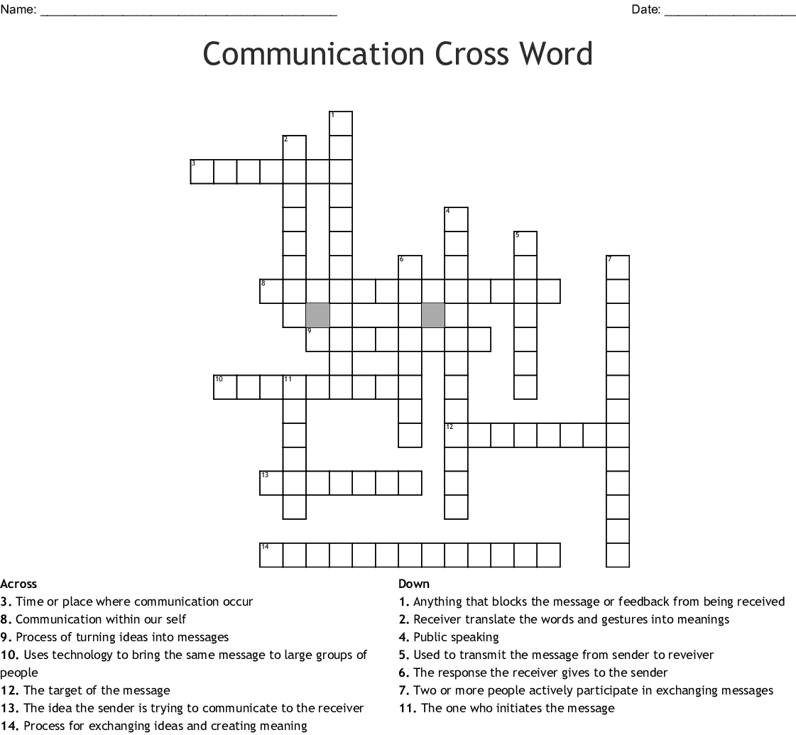 Communication Crossword - Wordmint - Printable Communication Crossword Puzzle