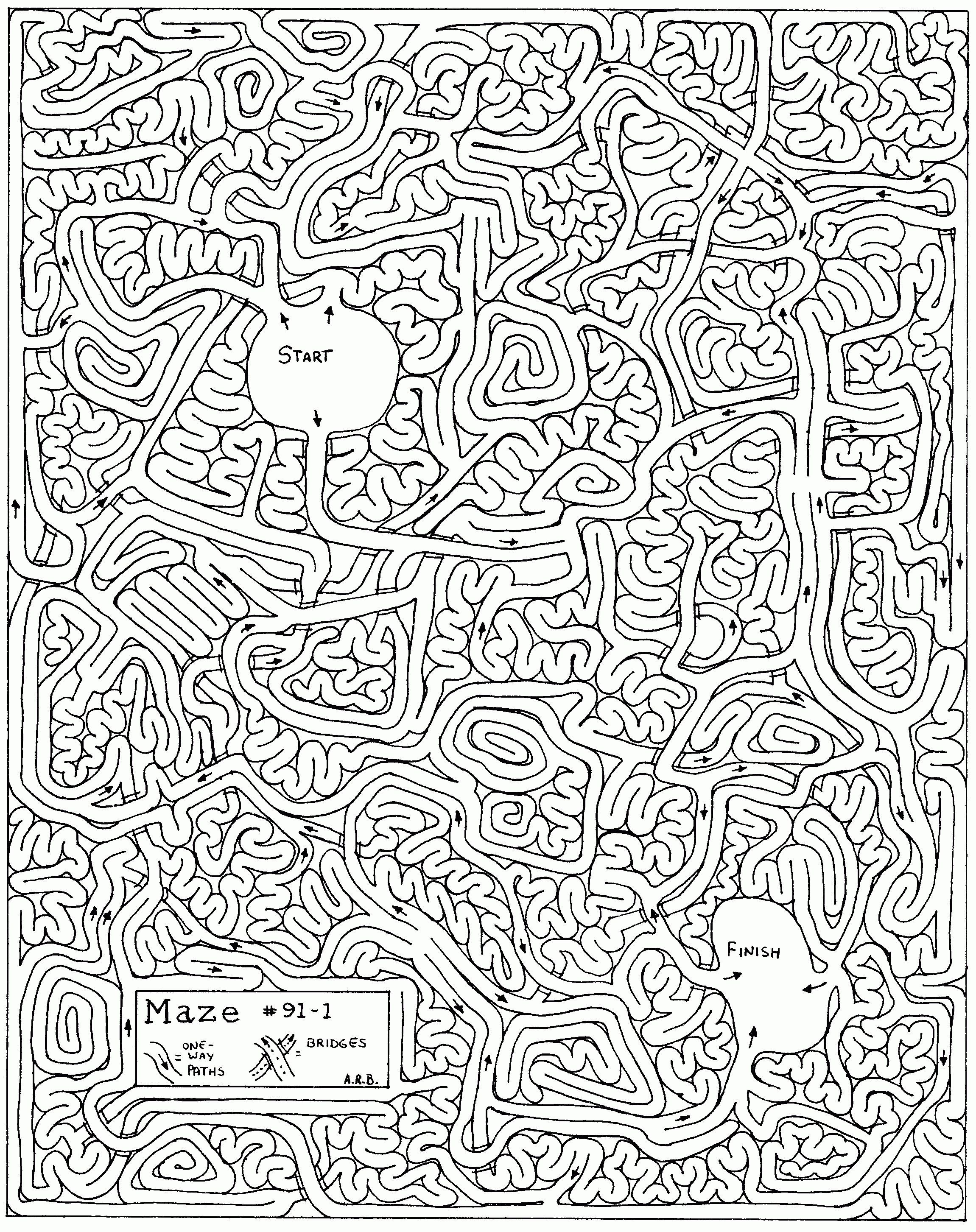 Complicated Coloring Pages For Adults | Andrew Bernhardt&amp;#039;s Mazes - Printable Puzzle Coloring Pages
