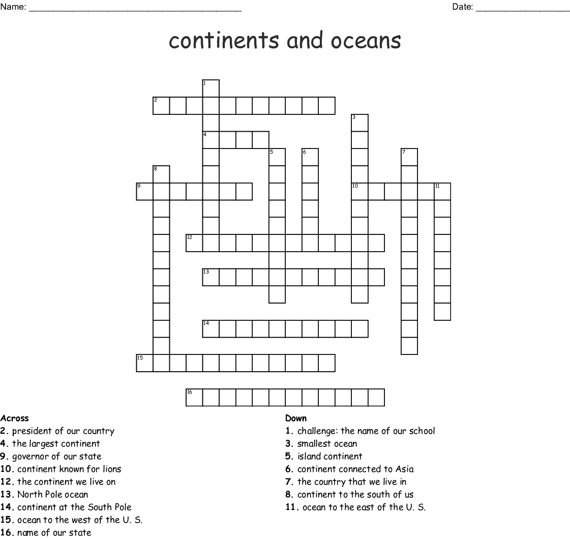 Crossword Puzzle Worksheet Pics About Space Fun Science