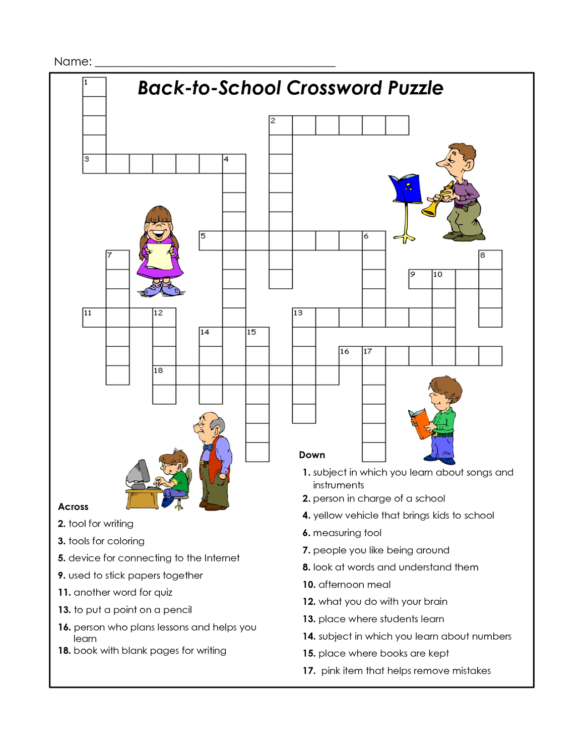 Printable Crossword Puzzles For Kids With Word Bank Printable 