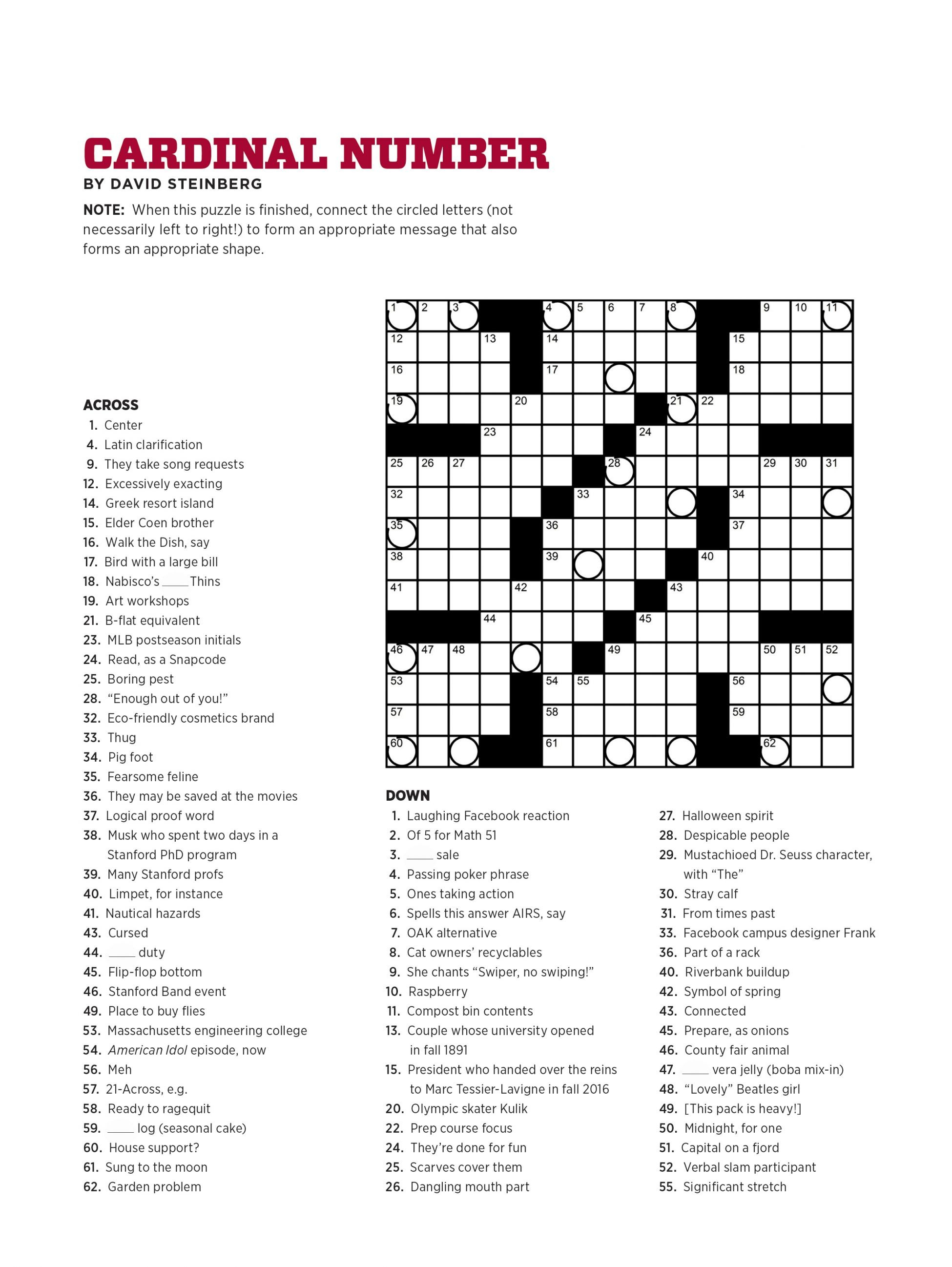 Printable Crossword Puzzle Usa Today Printable Crossword Puzzles