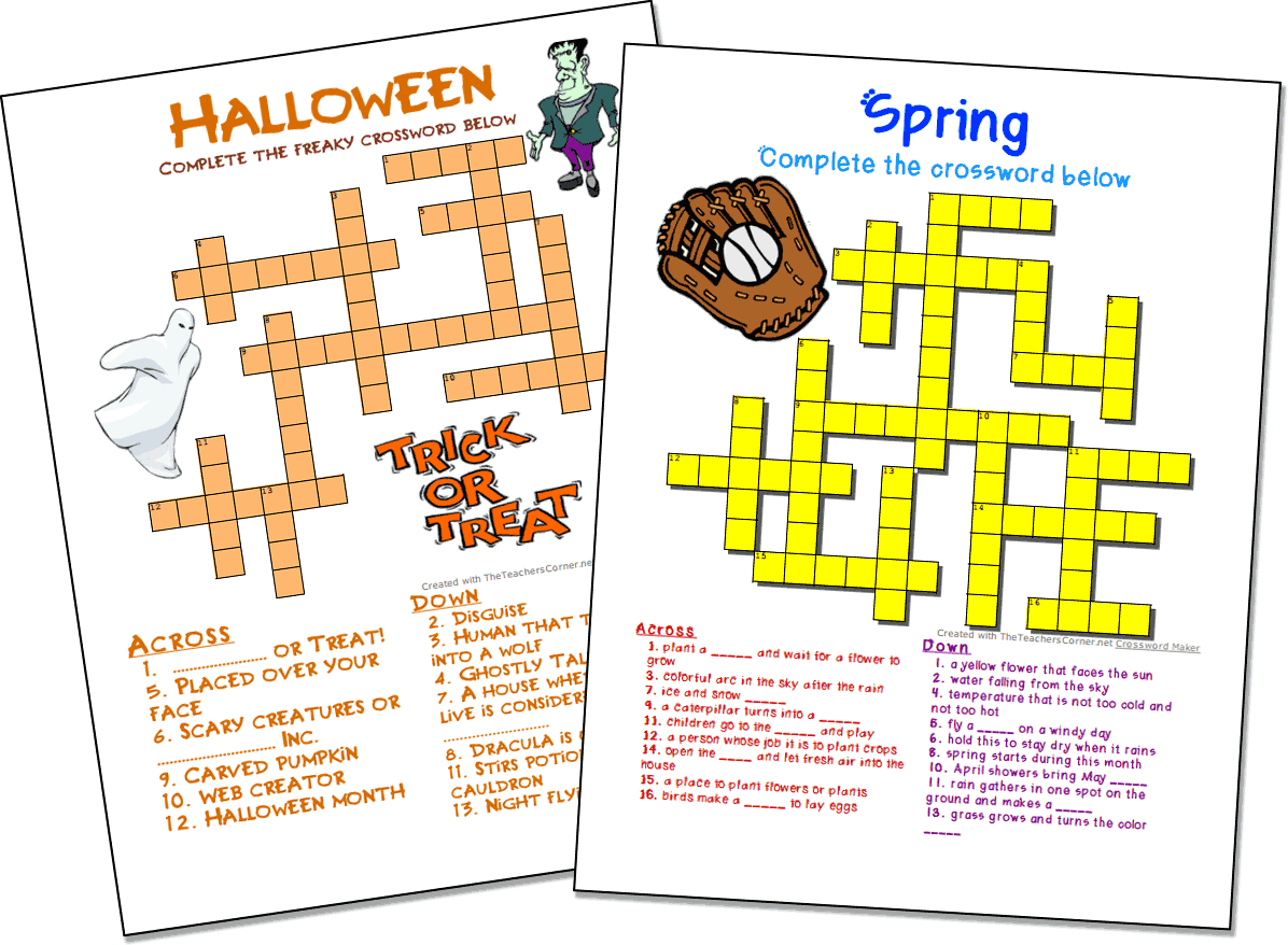 Crossword Puzzle Maker | World Famous From The Teacher&amp;#039;s Corner - Create Crossword Puzzle Printable
