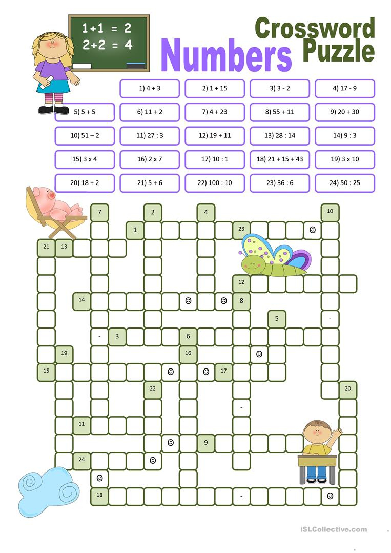 Crossword Puzzle Numbers Worksheet - Free Esl Printable Worksheets - Printable Puzzles For 14 Year Olds