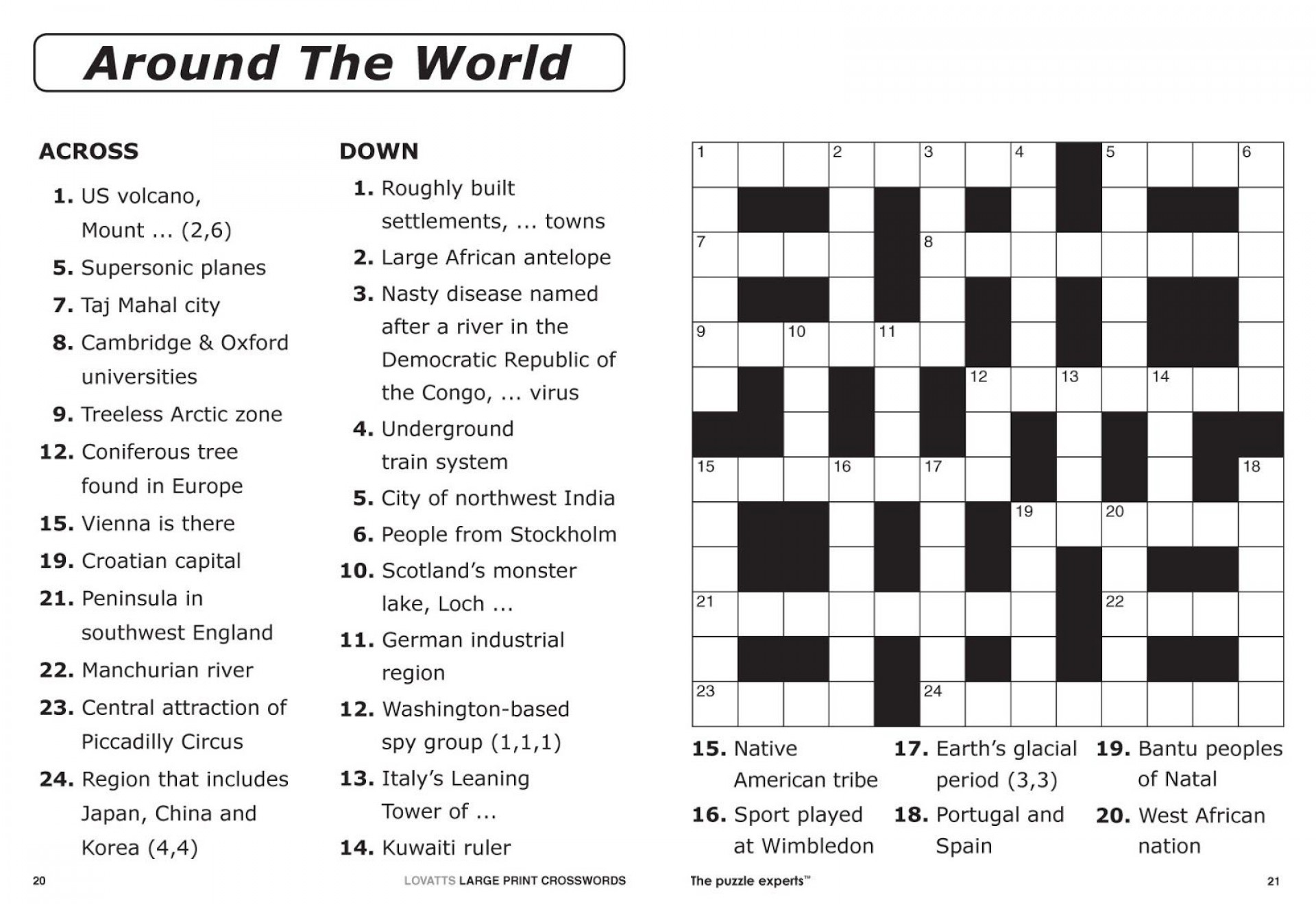 Crossword Puzzle Printable Large Print Crosswords ~ Themarketonholly - Free Printable Word Searches And Crossword Puzzles