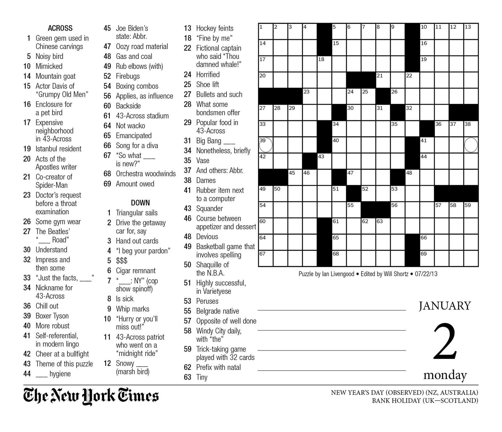 Crossword Puzzle Printable New York Times Crosswords - Free Printable New York Times Crossword Puzzles