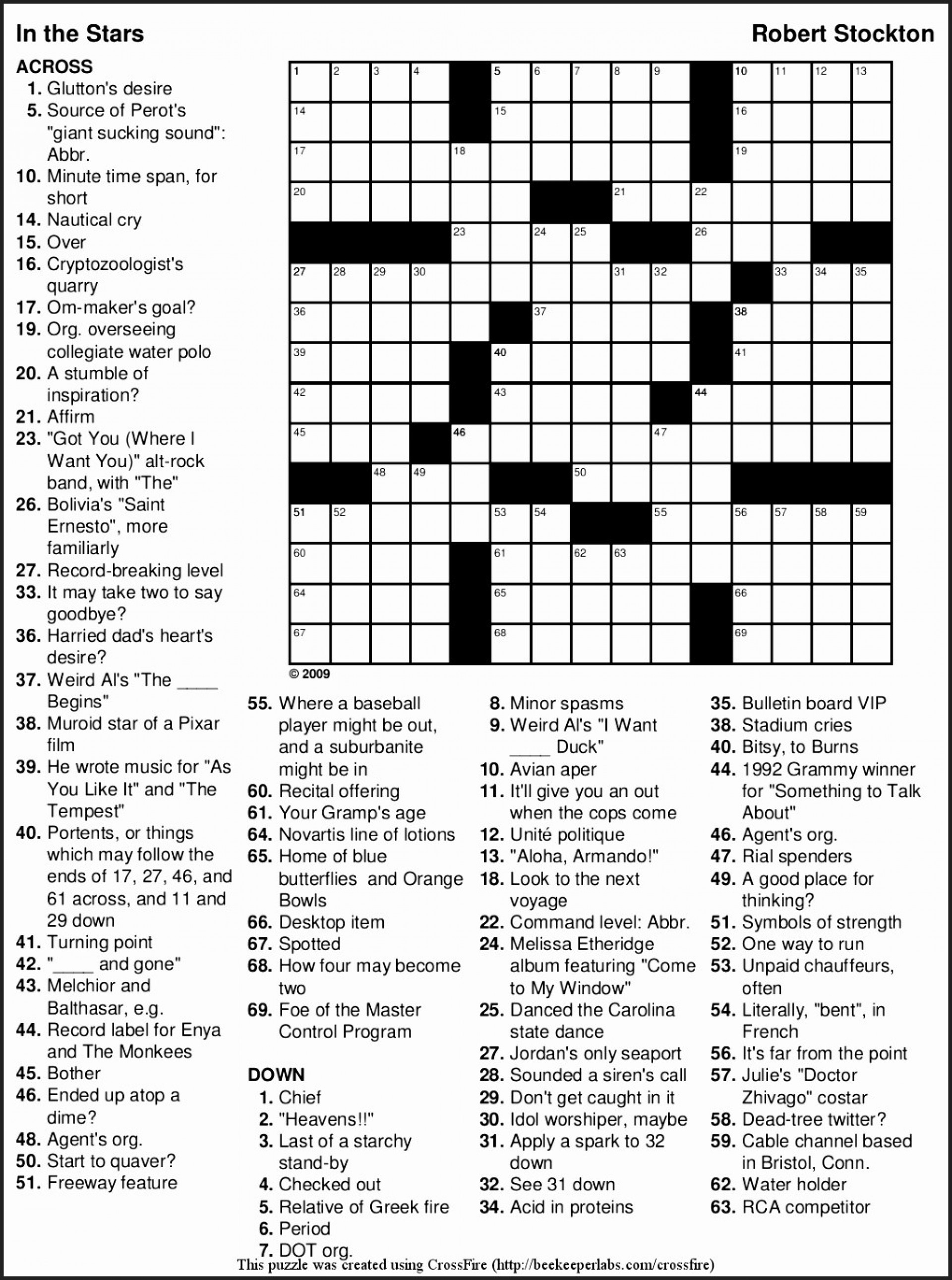 Large print crosswords