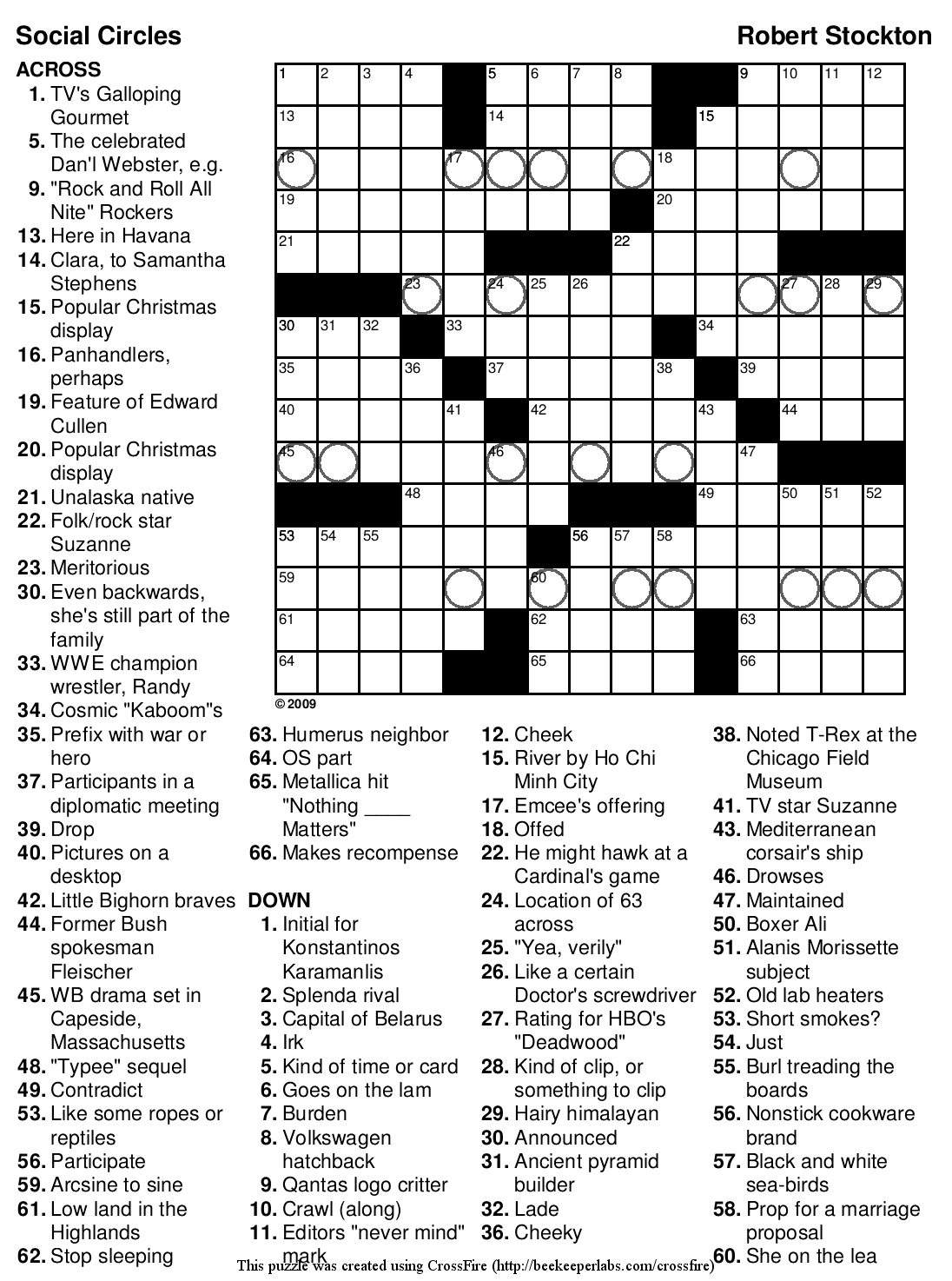 Printable Crossword Puzzle For High School Students Printable 