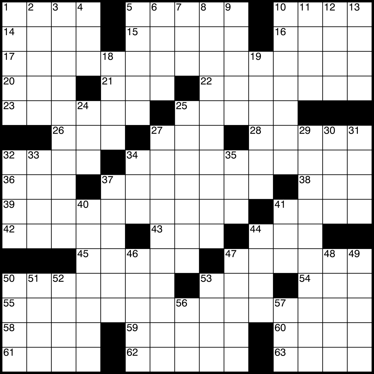 Blank Crossword Puzzle Grids Printable Printable Crossword Puzzles