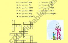 Crosswords: Opposite Adjectives And Verbs – Esl Worksheetphiliproth – Printable Opposite Crossword Puzzle