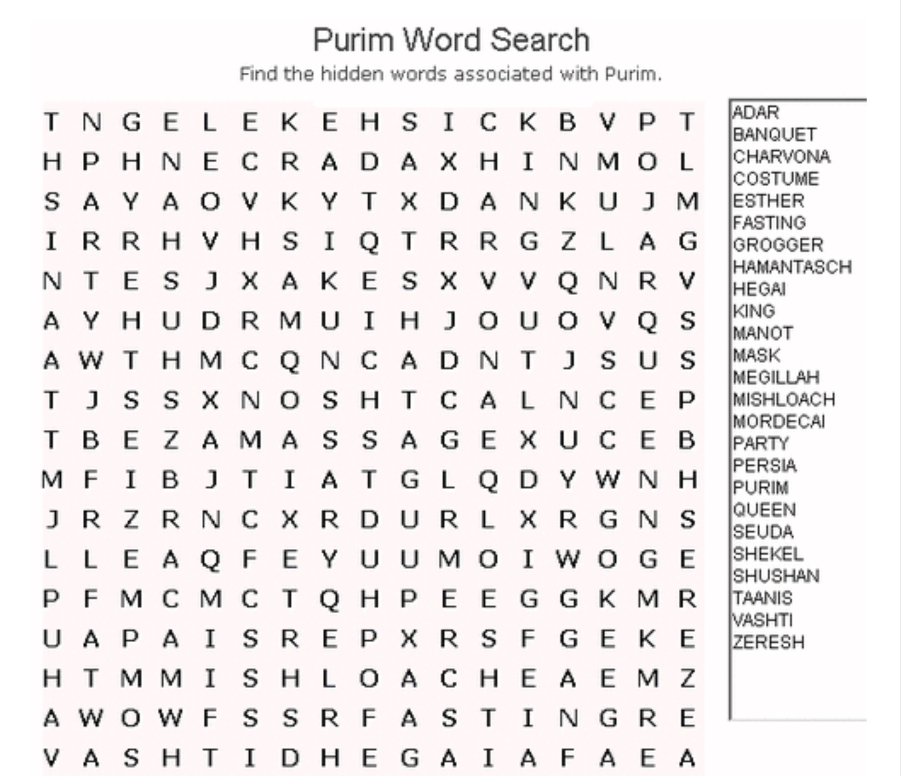 Crosswords Purim Printable Word Search Puzzle Crossword Puzzles - Printable History Puzzles