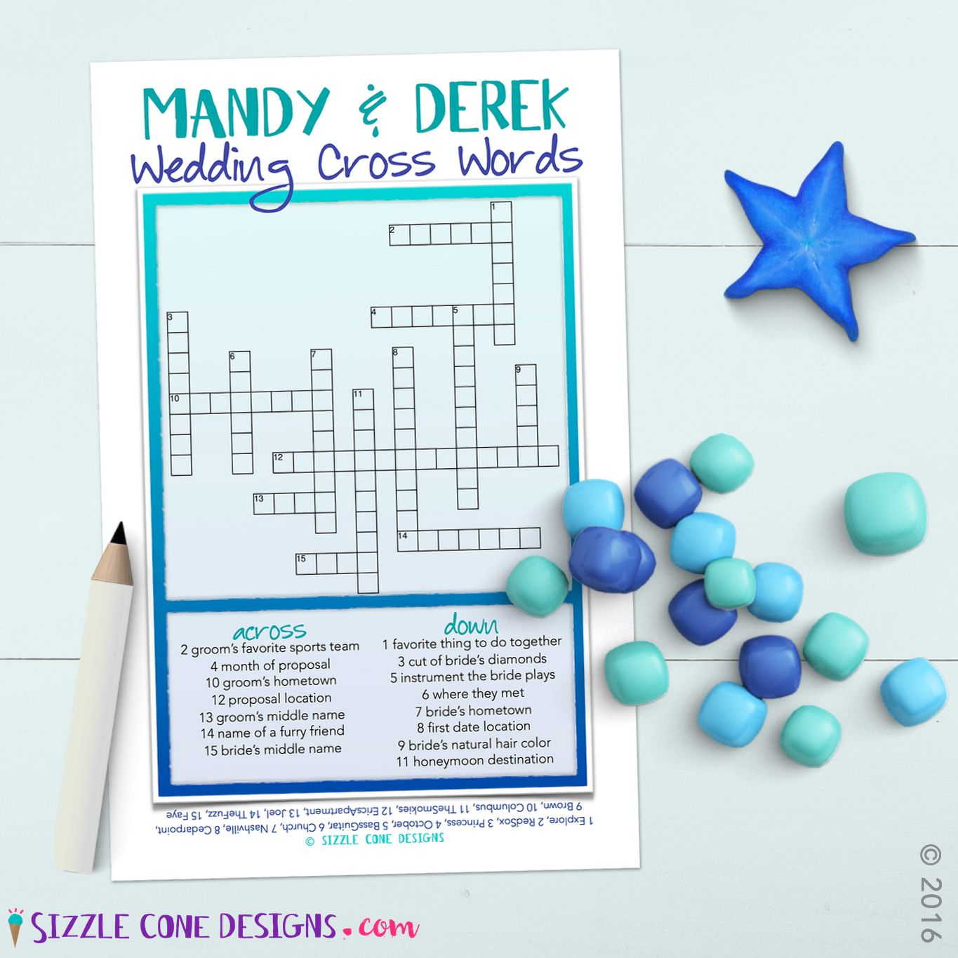 Custom Wedding Crossword Puzzle Game Printable #219 | Member Board - Free Printable Wedding Crossword Puzzle