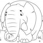 Cute Cartoon Elephant Coloring Page | Free Printable Coloring Pages   Printable Elephant Puzzle