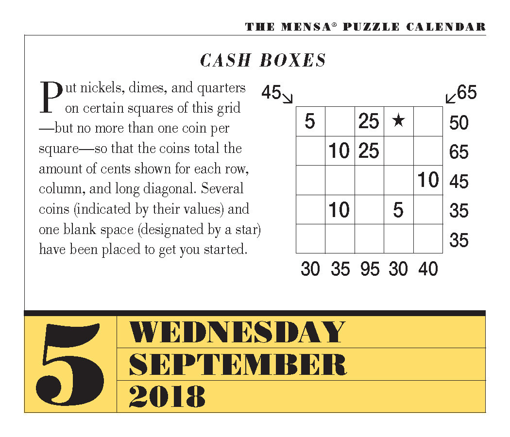 Daily Riddle Calendar | Daily Calendar Printable 2019 - Printable Mensa Puzzles