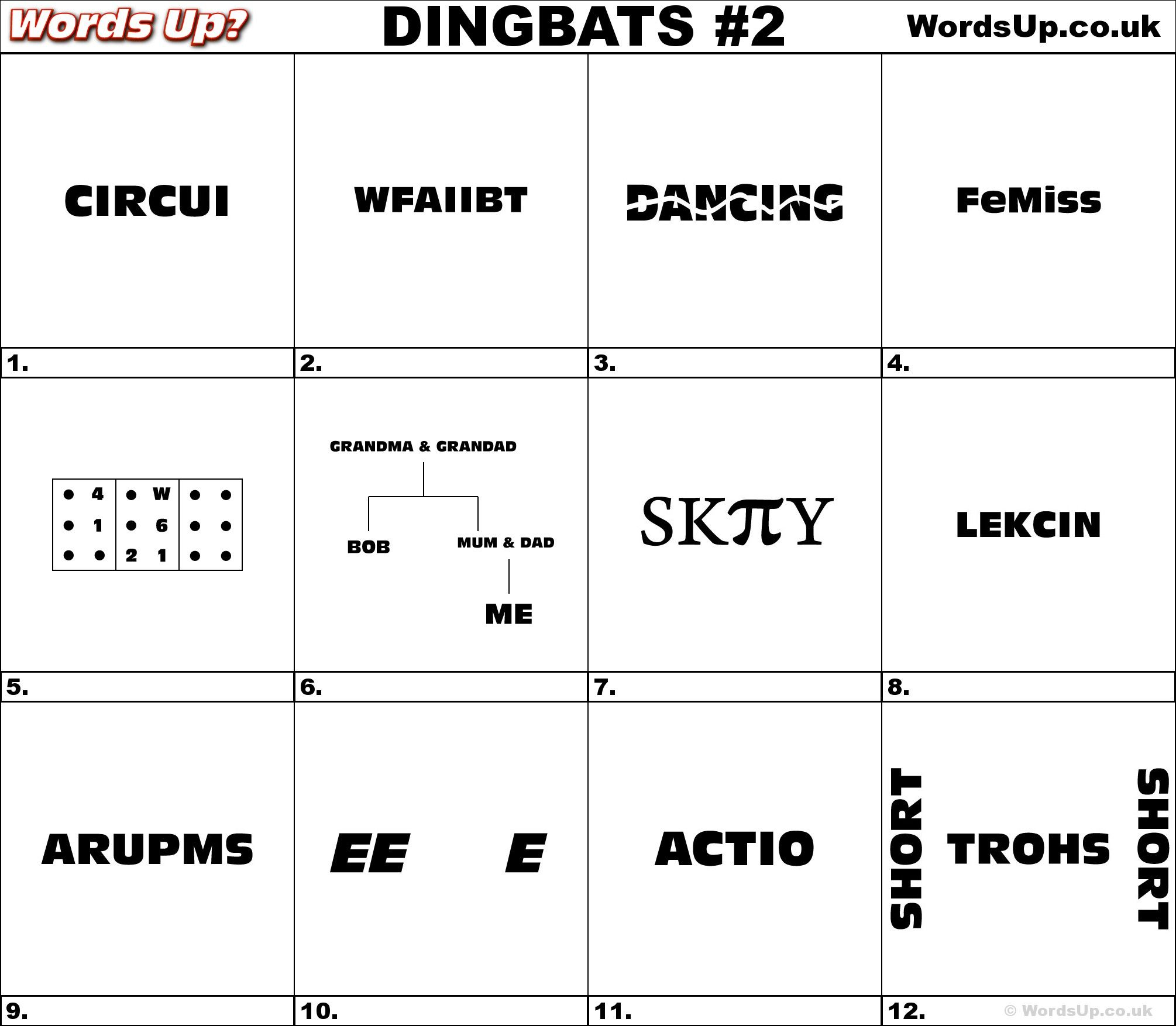 Dingbat &amp;amp; Whatzit Rebus Puzzles #dingbats #whatzits #rebus #puzzle - Printable Rebus Puzzle Worksheets