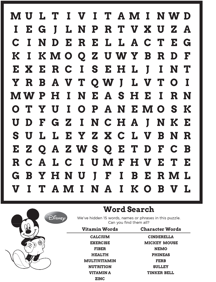 Disney Word Search Puzzle | Kiddo Shelter - Printable Disney Puzzles