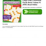 Download Ebook Large Print Crosswords Puzzle Book Volume 91 (Pdf   Printable Puzzle Book Pdf