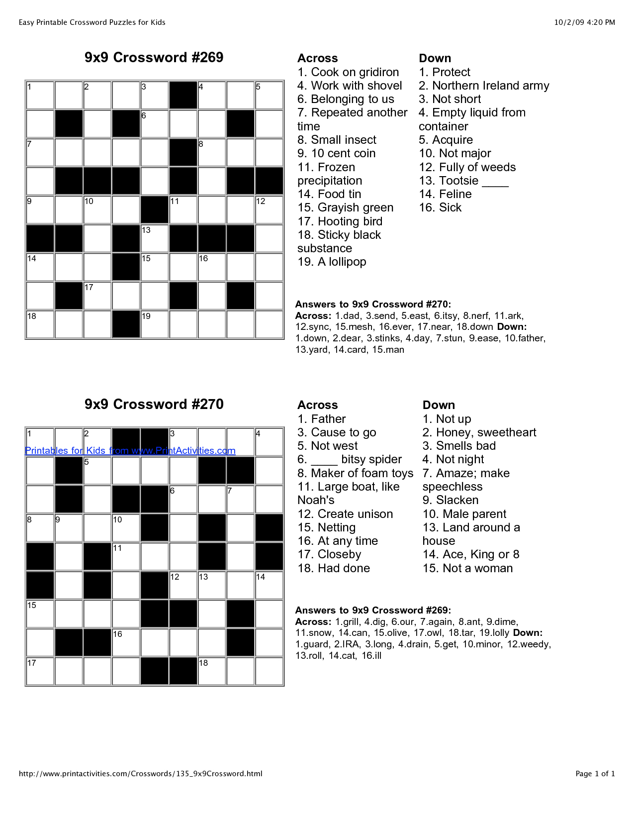 √ Printable English Crossword Puzzles With Answers - Printable Crossword Puzzles Categories