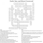 Earth, Sun, And Moon Crossword   Wordmint   Sun Crossword Printable Version