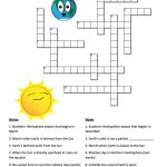 Earth's Seasons And The Sun: A Crossword Puzzle | Nasa   Printable Sun Crossword
