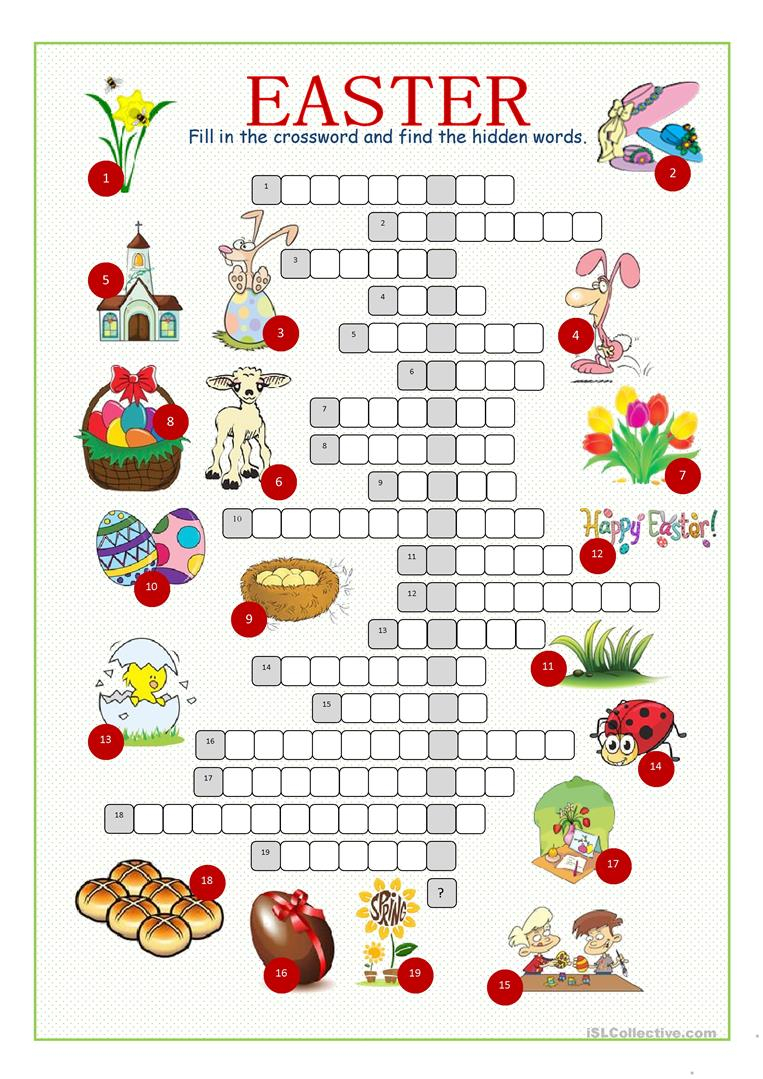 Easter Crossword Puzzle Worksheet - Free Esl Printable Worksheets - Printable Easter Puzzles