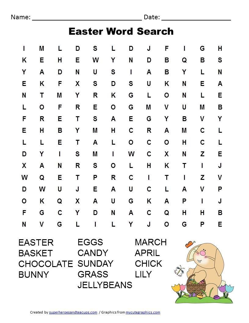 Easter Word Search Free Printable | Work Things | Easter Worksheets - Printable Easter Puzzle