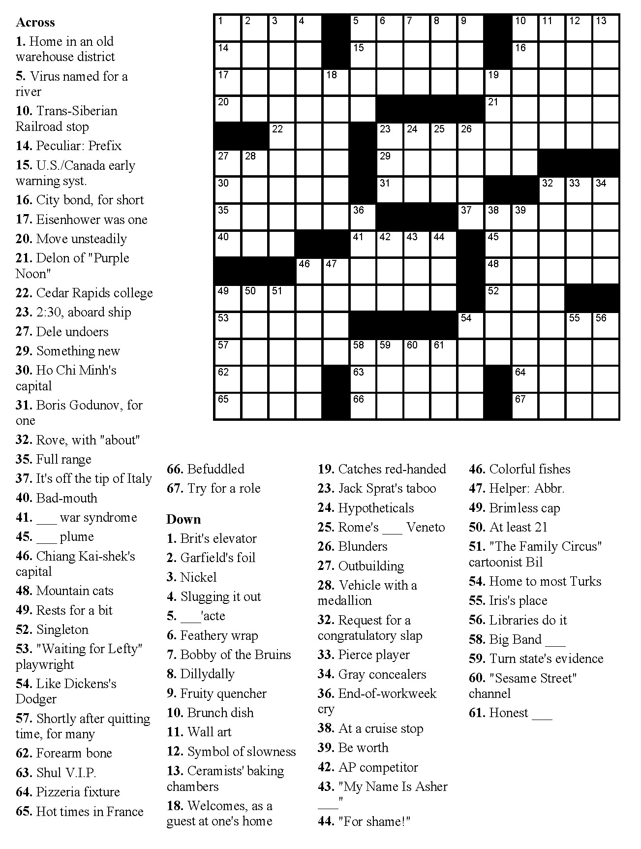 Printable Puzzles For Seniors | Printable Crossword Puzzles