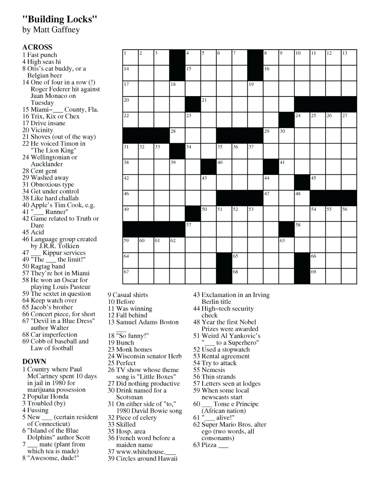 Easy Printable Crossword Puzzles For Beginners Easy Printable Crossword Puzzles Elder Care