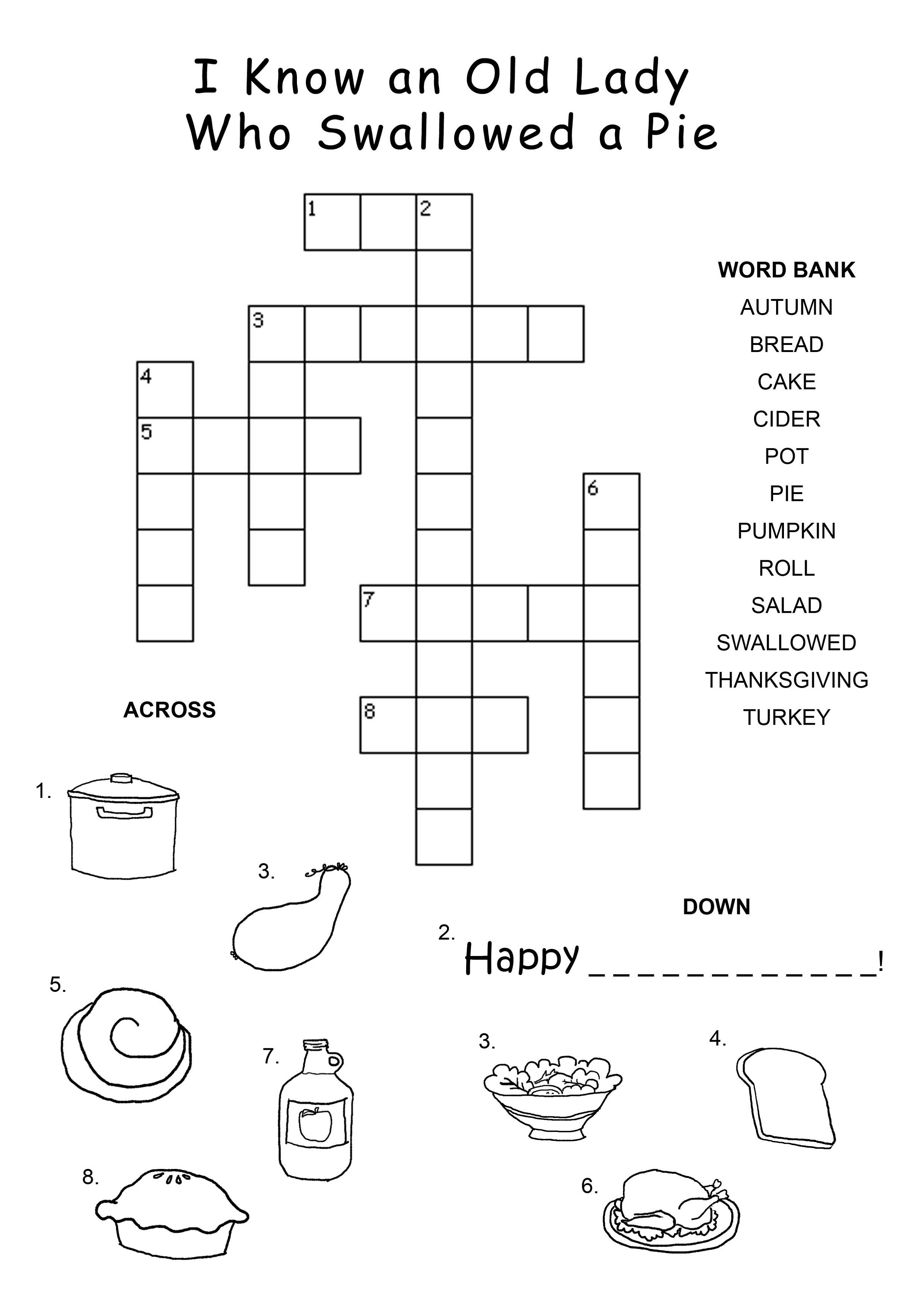 Printable Crosswords For 5 Year Olds Printable Crossword Puzzles