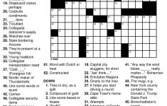 Easy Crossword Puzzles With Answers Printable