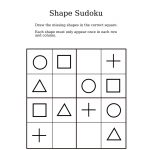 Easy Shapes Sudoku For Kindergarteners | Sudoku For Littles | Sudoku   Printable Puzzle For 4 Year Old