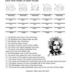 Einstein's Riddle: Detective Style Logic Activity   All Esl   Printable Zebra Puzzle