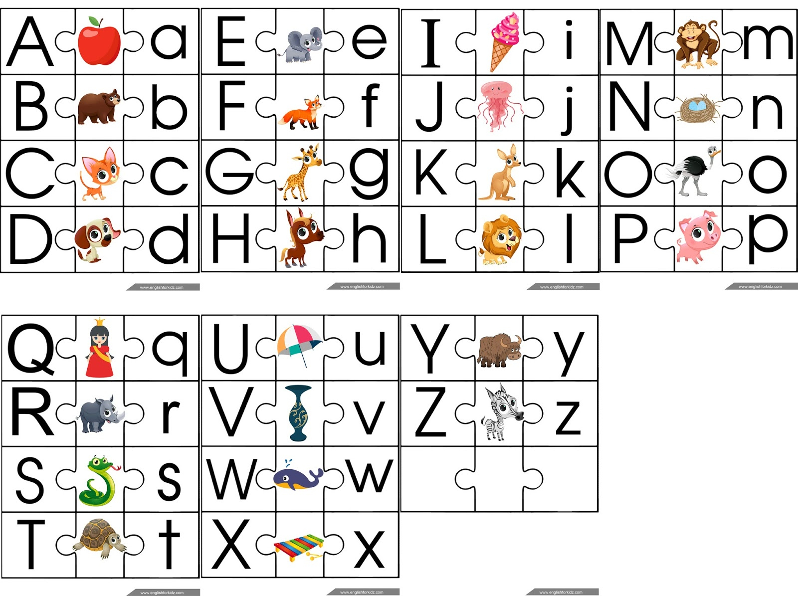 Esl Game: Alphabet Puzzle - Printable Abc Puzzle