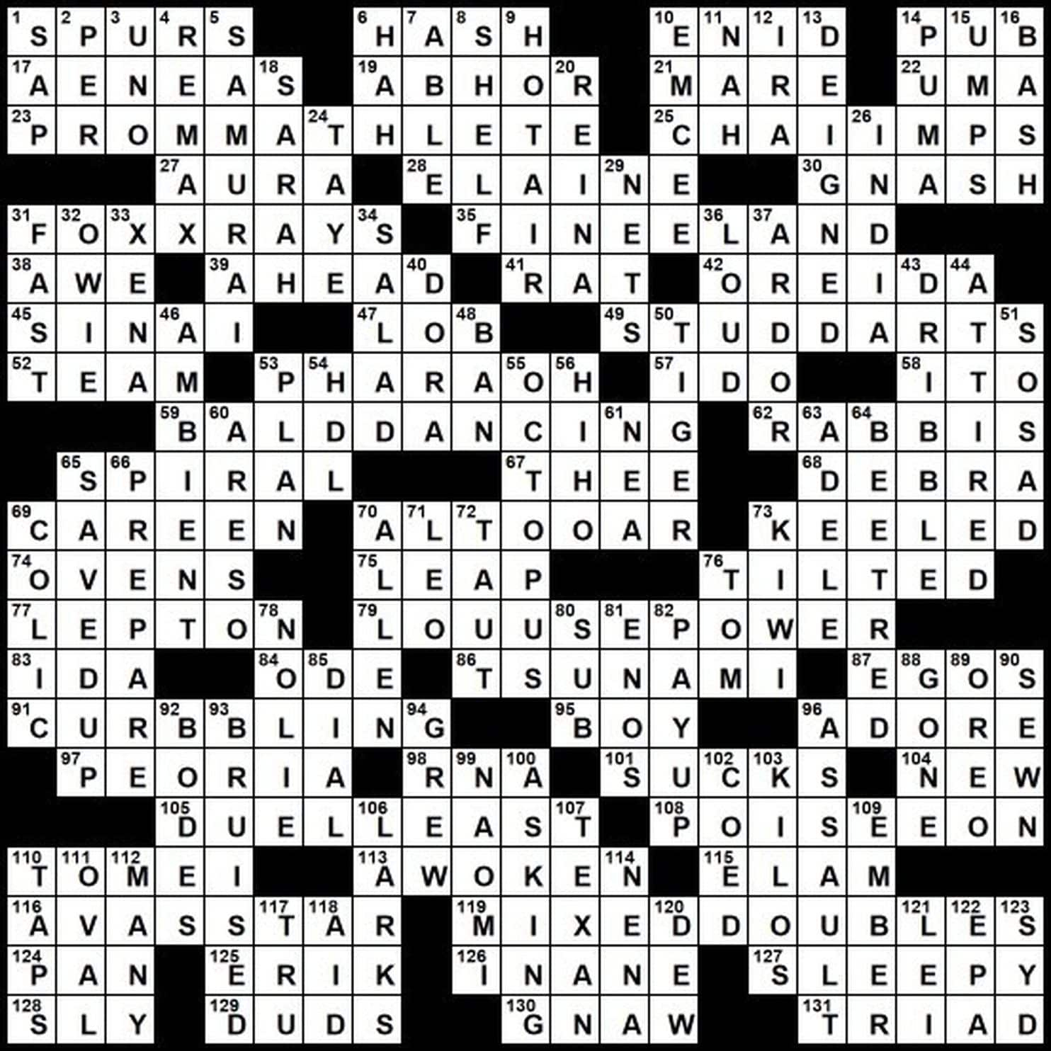 Evan Birnholz&amp;#039;s Aug. 19 Post Magazine Crossword, “It Takes Two - Washington Post Crossword Printable Version