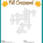 Fall Crossword Puzzle Free Printable Worksheet   First Grade Crossword Puzzles Printable