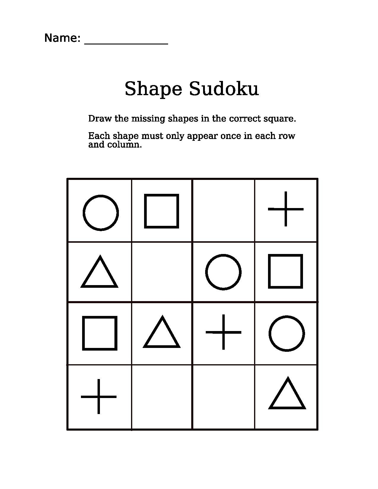 File:4X4 Shapes Sudoku Puzzle.pdf - Wikimedia Commons - Printable Sudoku Puzzles 4X4