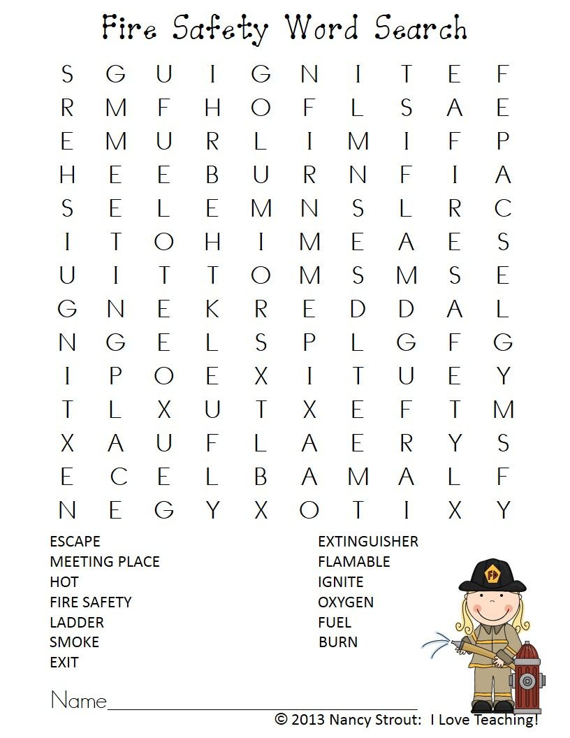 Fire Safety: A Primary Packet | Teaching | Fire Safety, Internet - Fire Safety Crossword Puzzle Printable
