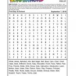First Day At School   Printable Wonderword Puzzles
