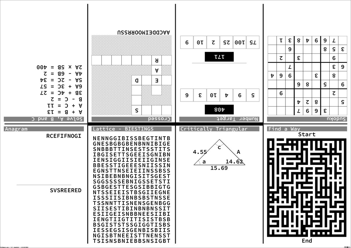 Foldapuz On Twitter: &amp;quot;a Selection Of Pen And Paper Puzzles For Today - Printable Puzzle Paper