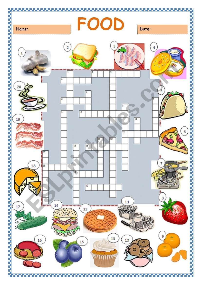 Food Crossword Puzzle - Esl Worksheetlimetree22 - Printable Crossword Puzzles About Food
