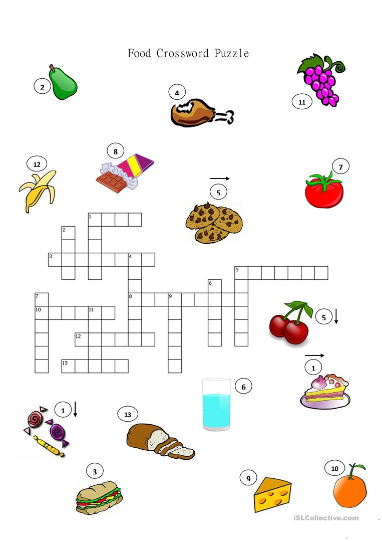 Food Crossword Puzzle Worksheet - Free Esl Printable Worksheets Made - Printable Crossword Food