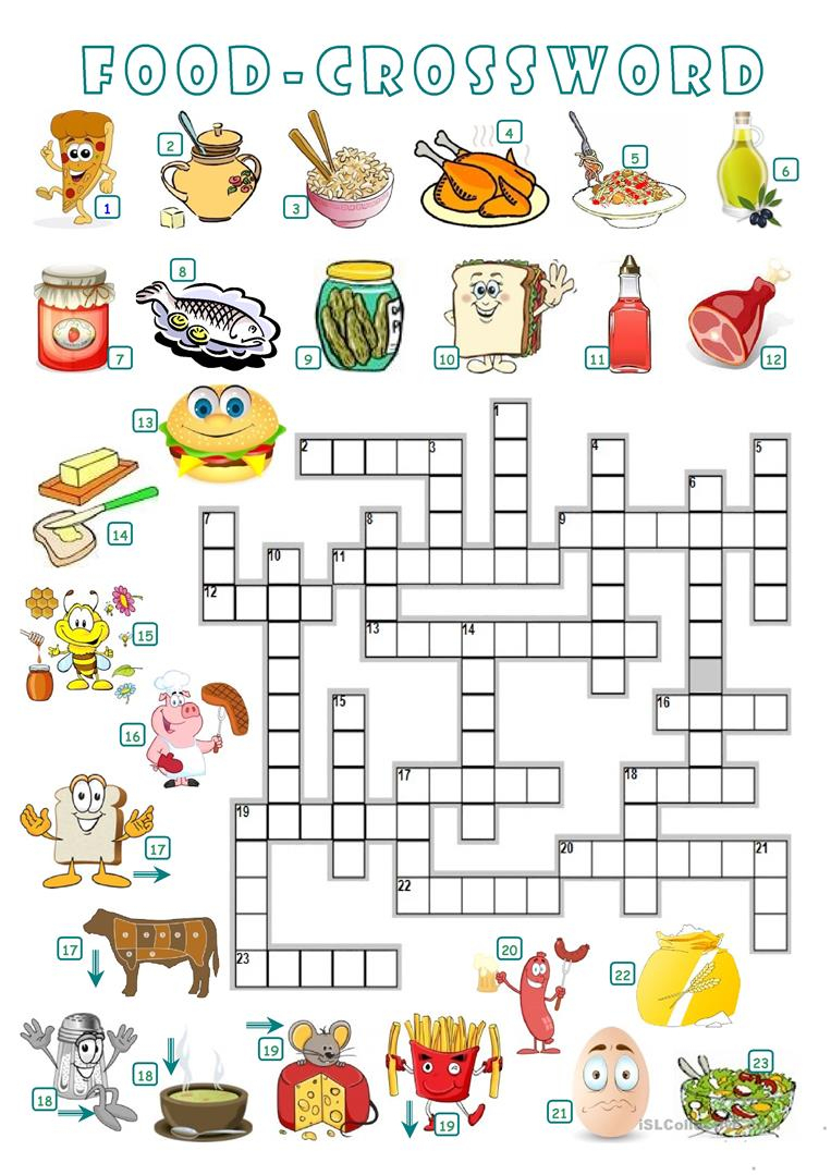 Food - Crossword Worksheet - Free Esl Printable Worksheets Made - Printable Crossword Food