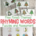Forest Themed Printable Rhyming Puzzles For Kids   Printable Rhyming Puzzles