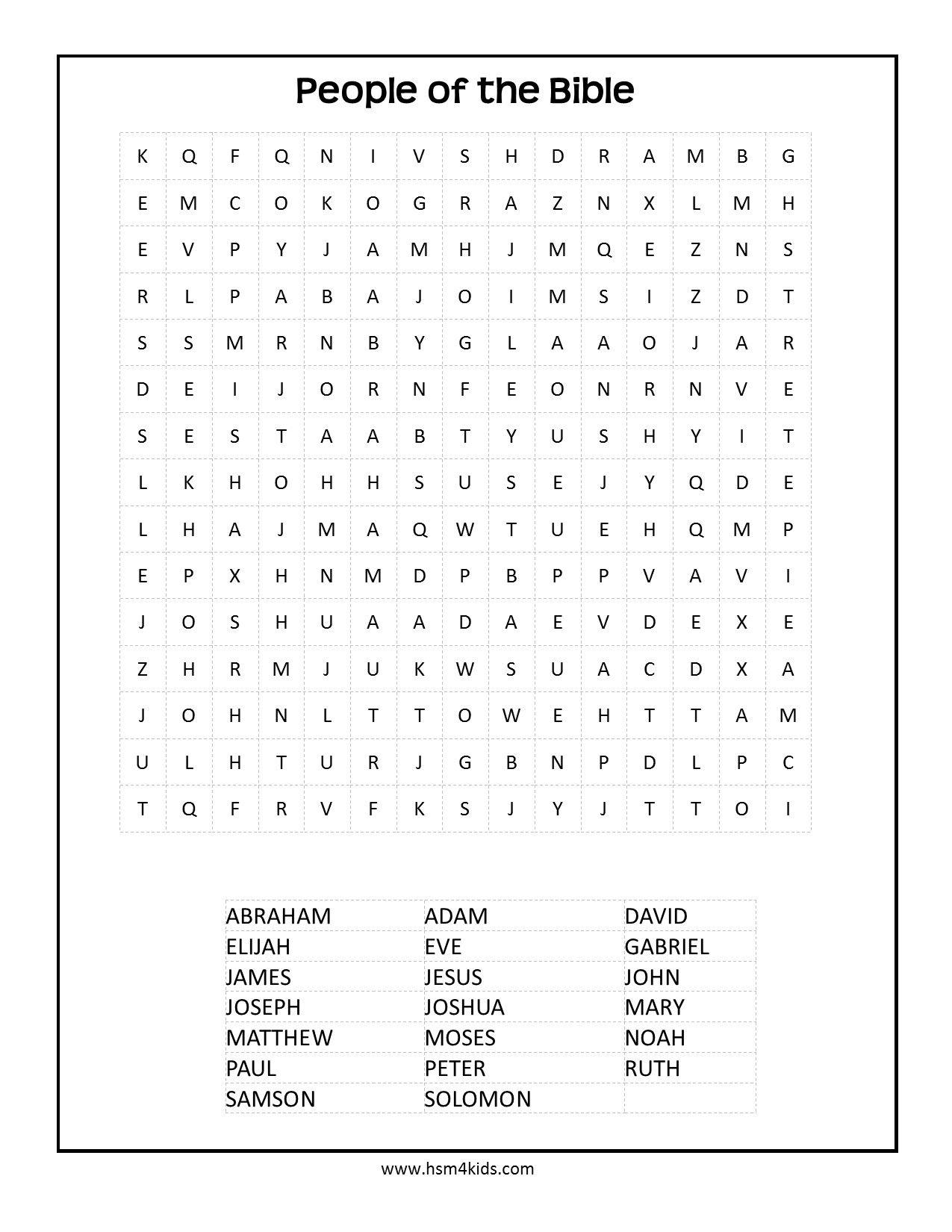 Free Bible Word Search For Kids. Free And Printable! | Kids - Printable Bible Puzzles For Preschoolers