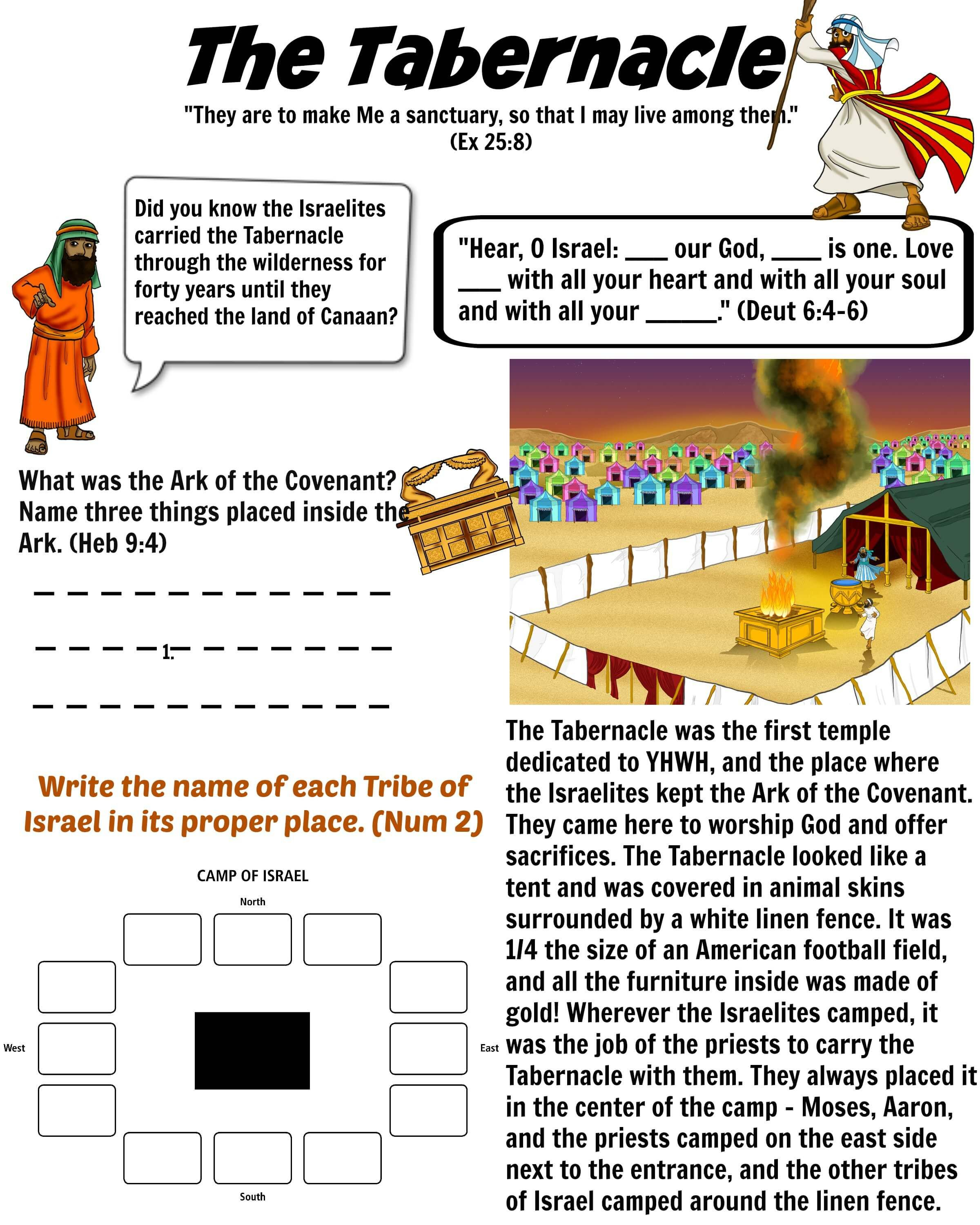 Free Bible Worksheet - The Tabernacle | Moses | Sabbath School - Printable Puzzles On Moses