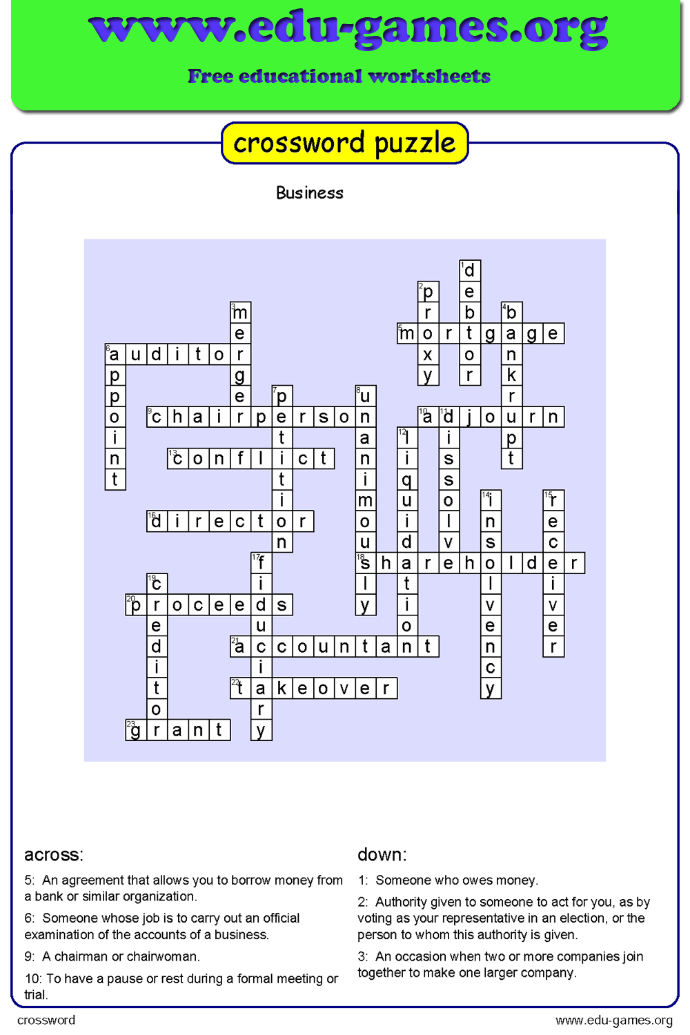 Free Crossword Maker For Kids - The Puzzle Maker Site - Printable Crossword Generator