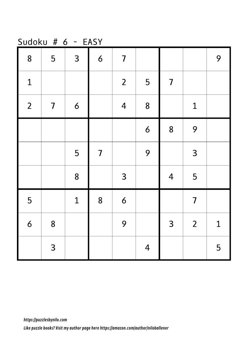 Free Downloadable Sudoku Puzzle Easy #6 | Puzzles | Sudoku Puzzles - Printable Sudoku Puzzles Easy #2