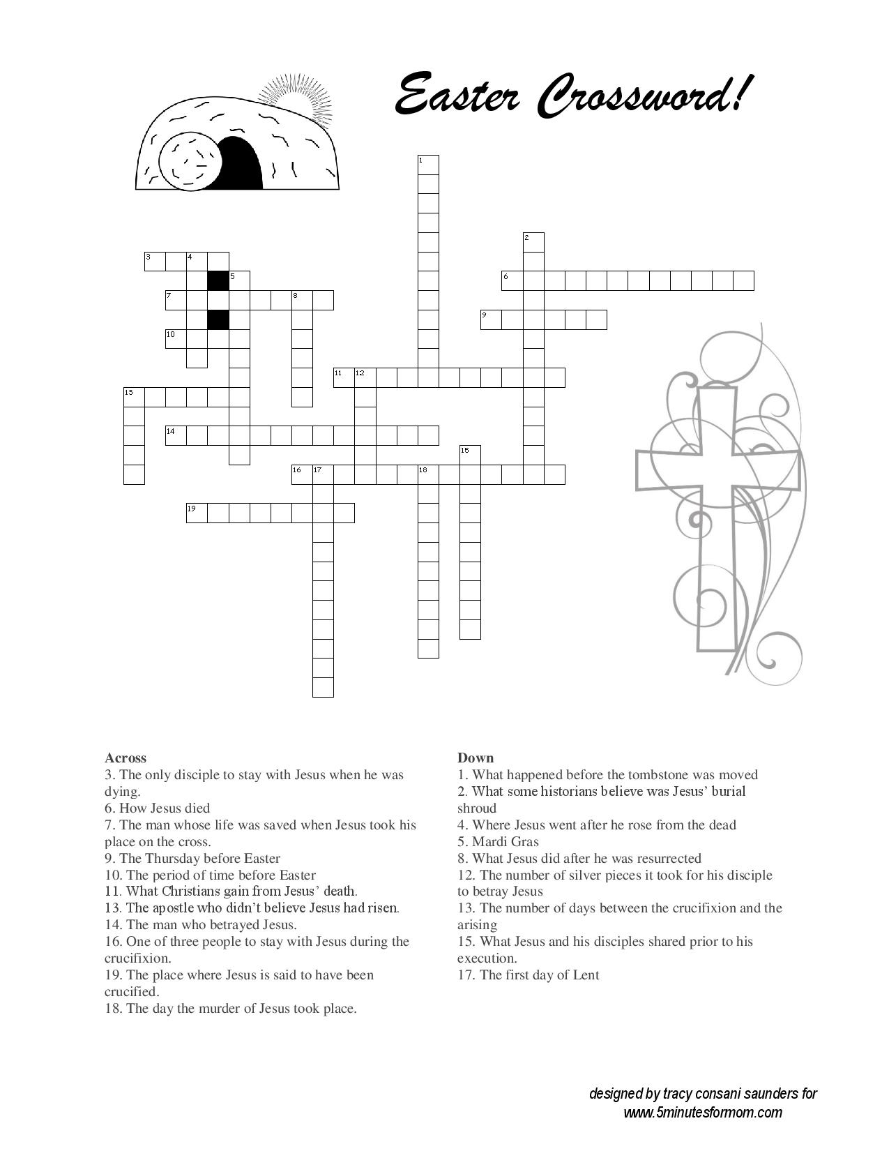 Free Easter Crossword Puzzles Printable Printable Crossword Puzzles