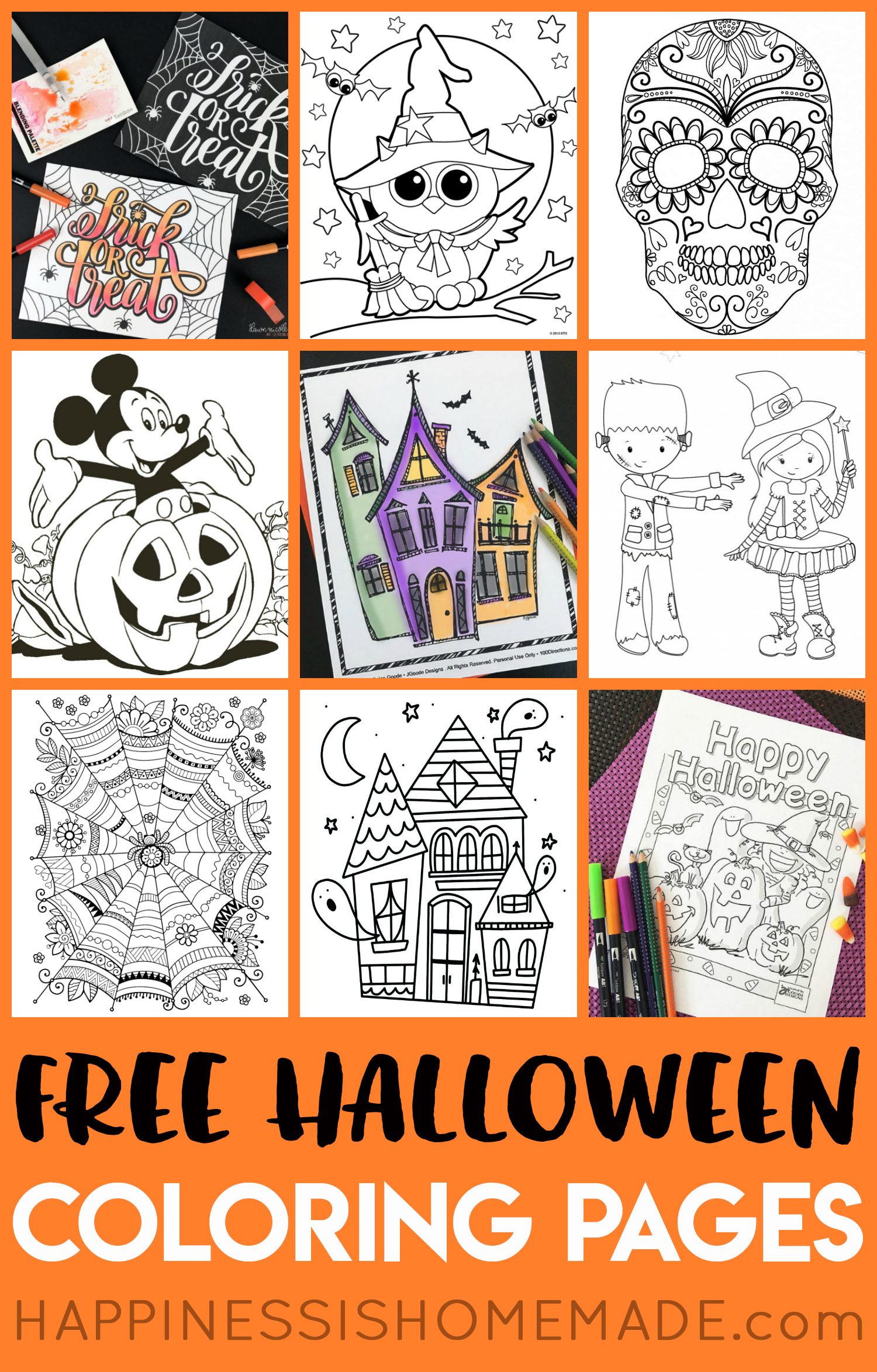 Free Halloween Coloring Pages For Adults &amp;amp; Kids - Happiness Is Homemade - Printable Halloween Puzzle Pages