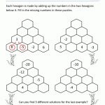 Free Math Puzzles 4Th Grade Printable Sallys Hexagon Number Puz   Printable Hexagon Puzzle