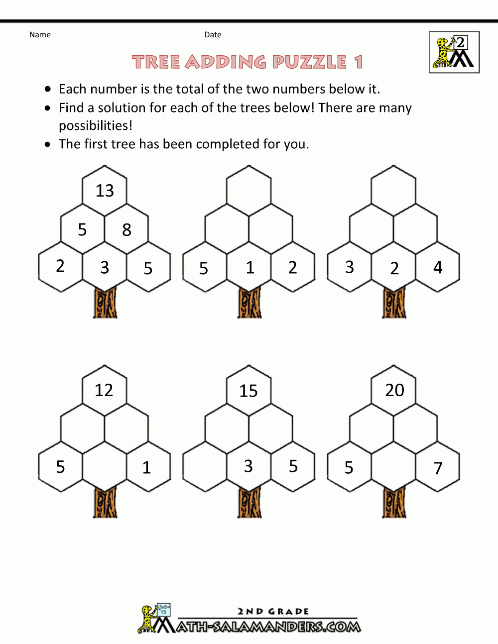 Free Math Puzzles - Addition And Subtraction - Printable Math Puzzle